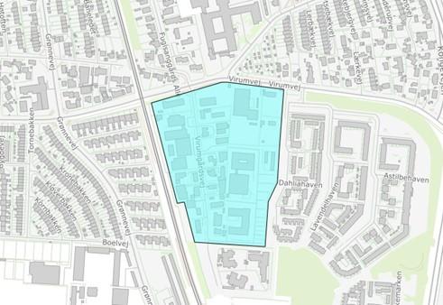 Et geotermisk anlæg udnytter energien fra varmt vand dybt nede i jorden. Anlægget planlægges etableret på en eller flere matrikler indenfor Erhvervsområdet Virumgårdsvej. Området fremgår af det lyseblå område på kortet herunder.